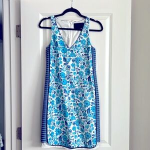 J. Crew Collection Silk Blend Wildflower Blue Dress